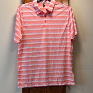 NWT Adidas Coral and White Striped Shirt - size Large